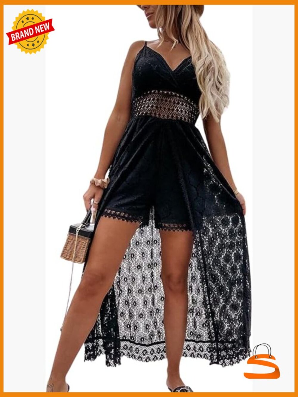 Elegant Sleeveless V-Neck Smocked High Low Maxi Jumpsuit